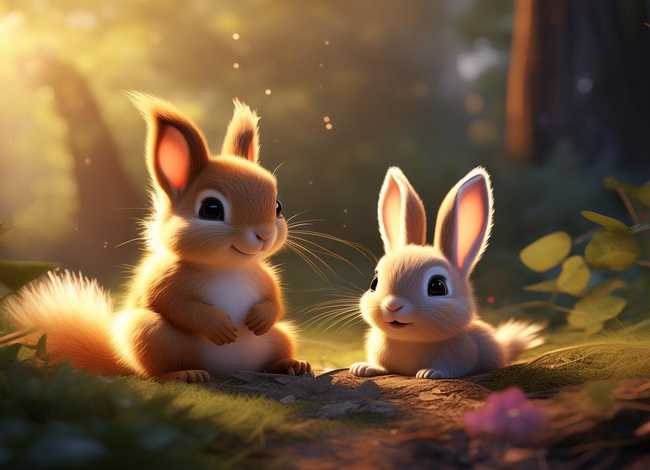 儿童睡前故事小松鼠；睡前小故事小松鼠小兔子