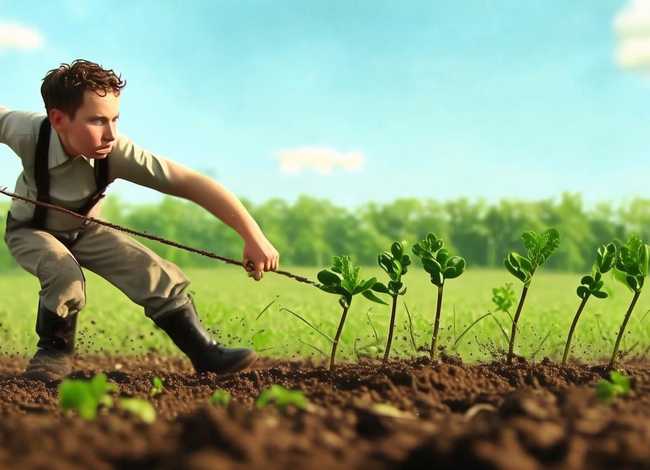 拔苗助长成语故事绘本图片、拔苗助长成语故事绘画