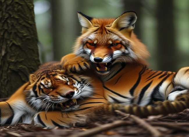 狐假虎威成语故事配图；狐假虎威成语故事配图图片