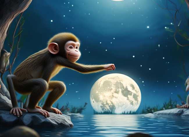 猴子捞月的故事完整版儿童版 猴子捞月简短故事完整版