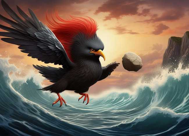 神话故事绘画精卫填海可打印，神话故事精卫填海的画怎么画