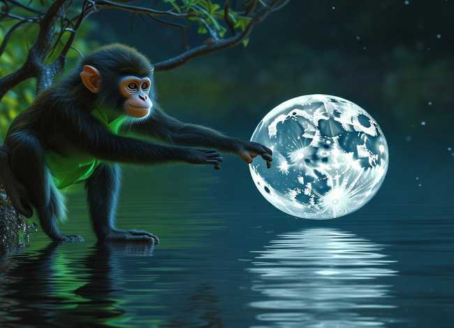 小故事猴子捞月 - 小故事猴子捞月亮