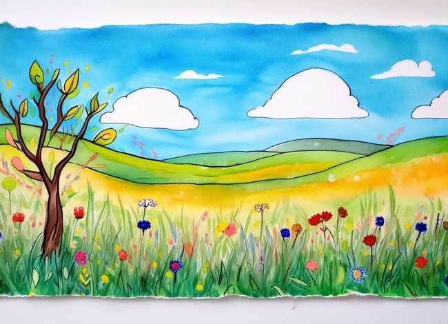 儿童水粉风景画图片大全；儿童水粉风景画图片大全简单