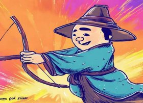 后羿的故事儿童画 - 后羿的画法简单儿童画