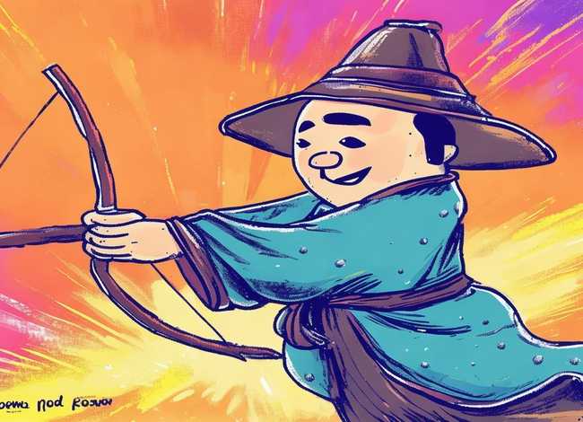 后羿的故事儿童画 - 后羿的画法简单儿童画