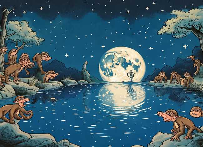 猴子捞月故事告诉我们什么道理 - 猴子捞月的寓言故事告诉我们什么道理