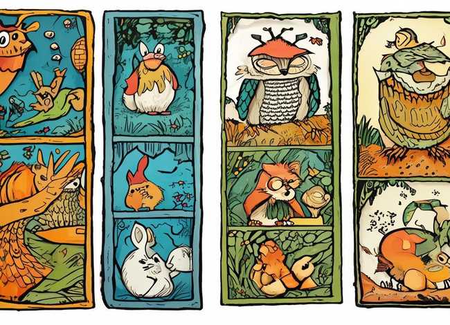 寓言故事连环画4幅图片简笔画；寓言故事连环画4幅图片简笔画大全