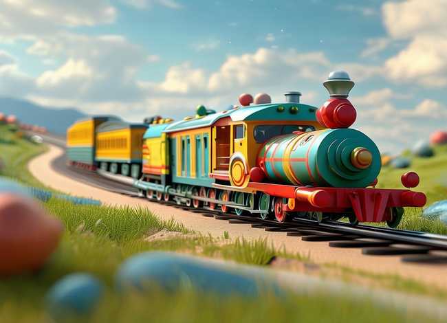 走在路上的小火车儿童故事（火车走在公路上的视频）
