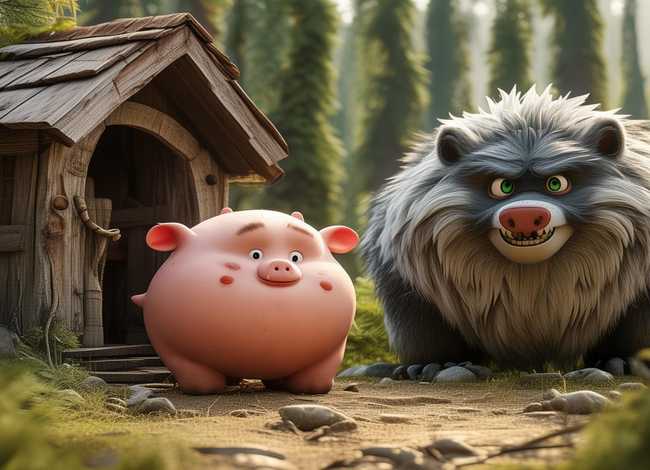 儿童故事大全一只小猪和狼 - 一只小猪和一只大灰狼的故事mp3