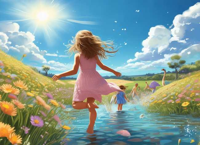 夏天的故事绘画；夏天的故事绘画图片大全