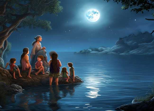 月亮湖儿童故事 - 月亮湖的故事好词好句