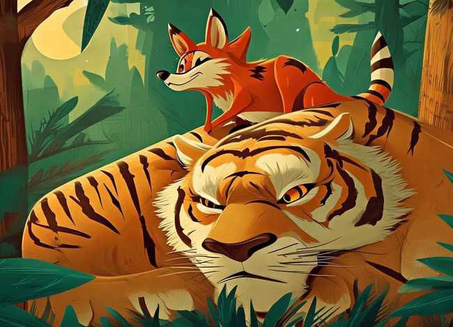 儿童故事狐假虎威配乐 - 狐假虎威寓言故事配乐