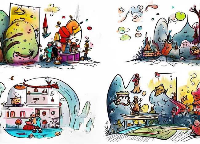 小故事简笔画四幅图，小故事简笔画四幅图怎么画