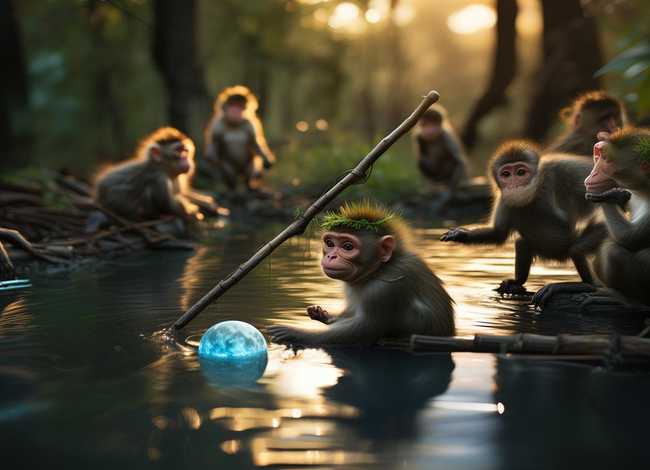 儿童睡前故事猴子捞月亮完整版，睡前故事猴子捞月亮的故事视频