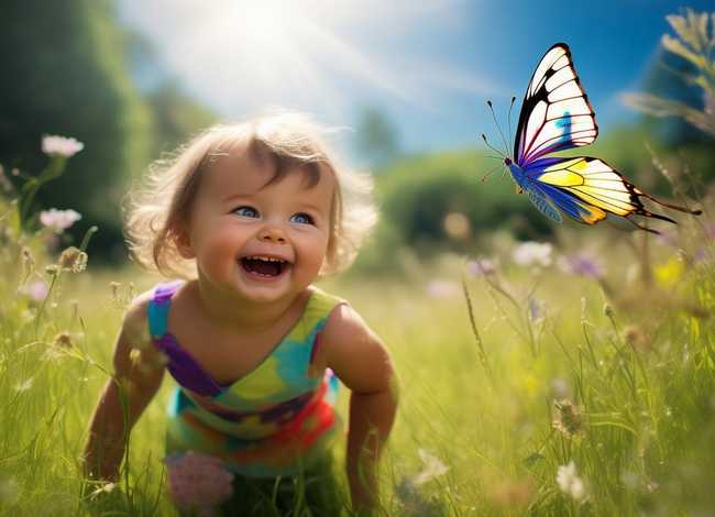儿童抓蝴蝶的故事，儿童抓蝴蝶的情景