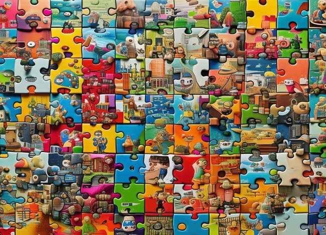 拼图动画片视频；拼图动画片视频素材