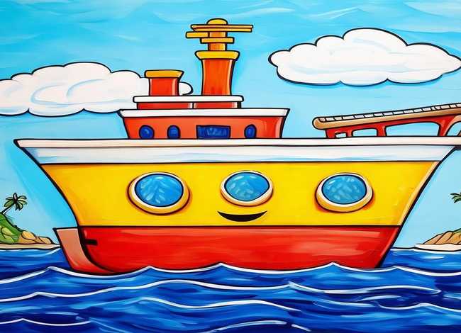 轮船图片儿童画 - 轮船图片儿童画简单