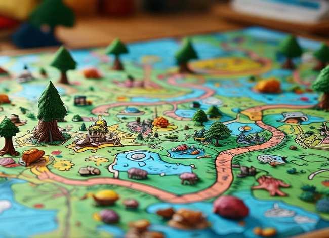 儿童探险地图绘画，儿童探险地图绘画图片