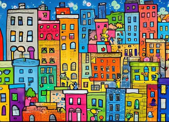 儿童城市绘画图片大全、儿童城市绘画图片大全带文字