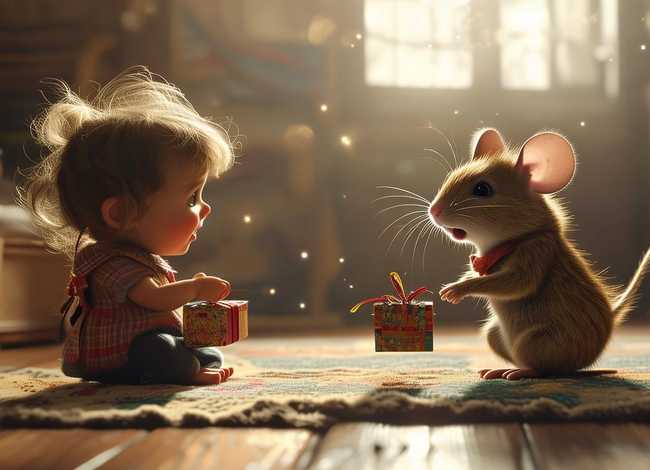 老鼠礼物的儿童故事500字、老鼠的礼物小故事