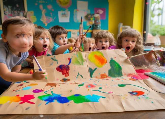 儿童故事纸袋画；纸袋儿童创意画