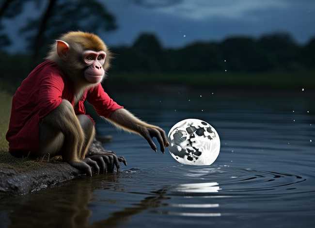 猴子捞月故事讲述；猴子捞月故事简述