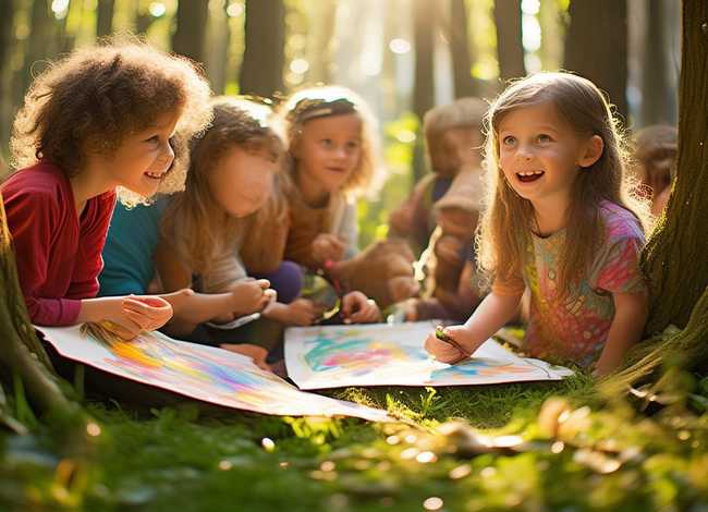 儿童森林故事画教学，森林故事会幼儿画