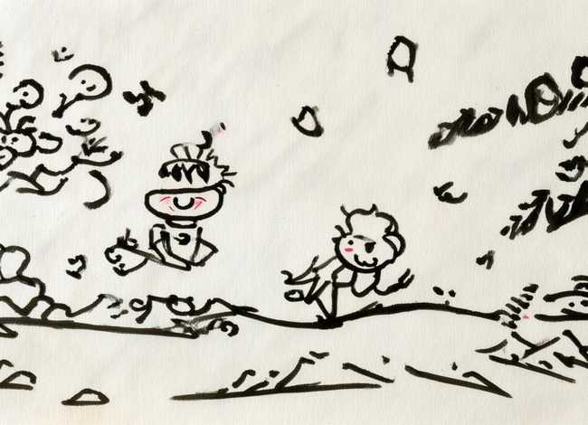 水墨画儿童画；水墨画儿童画简单又漂亮