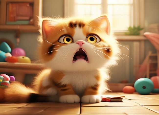 儿童故事胆小的小花猫背景图、幼儿故事胆小的小花猫