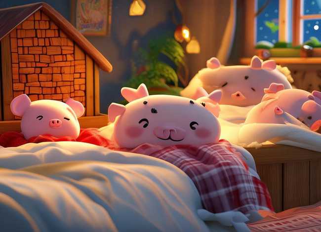 儿童睡前故事连续播放三只小猪 - 睡前故事幼儿故事大全三只小猪mp3