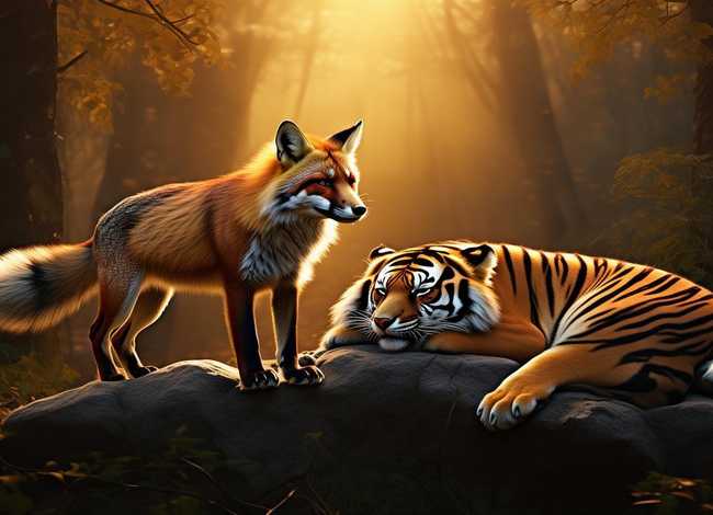 儿童故事狐假虎威背景视频 - 狐假虎威的故事表演视频