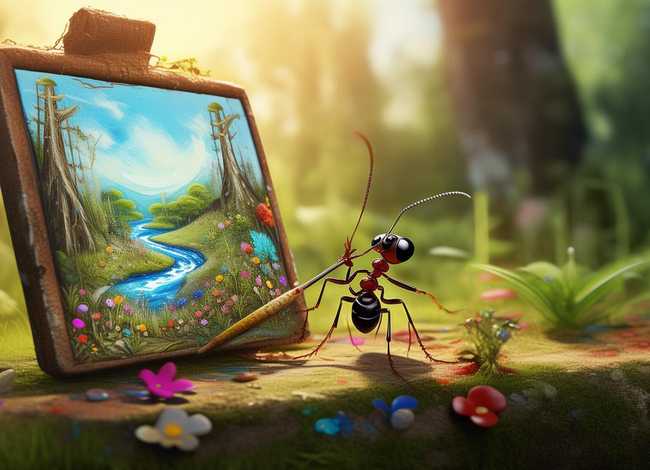 蚂蚁画画故事（蚂蚁画画故事图片大全）