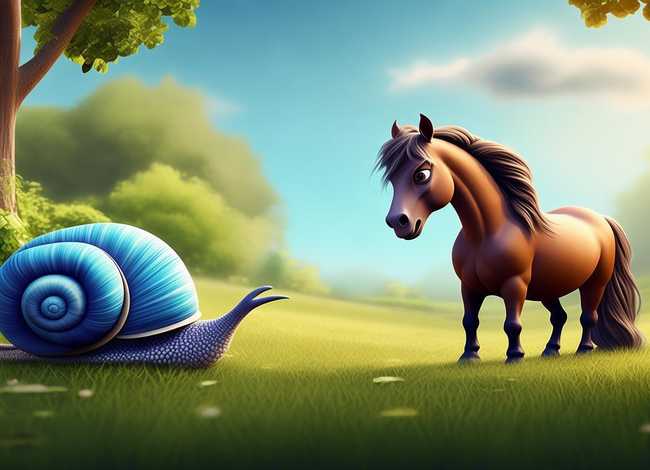 儿童故事蜗牛和马 - 蜗牛和马儿的故事