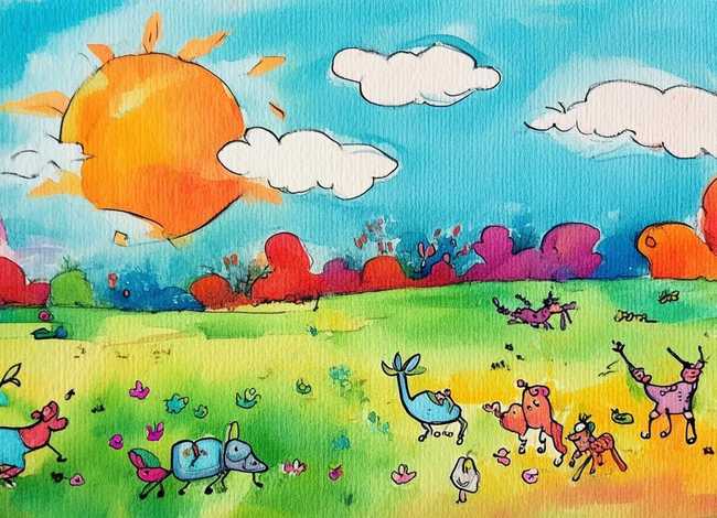 儿童水粉画图片大全；儿童水粉画图片大全 简单漂亮图片