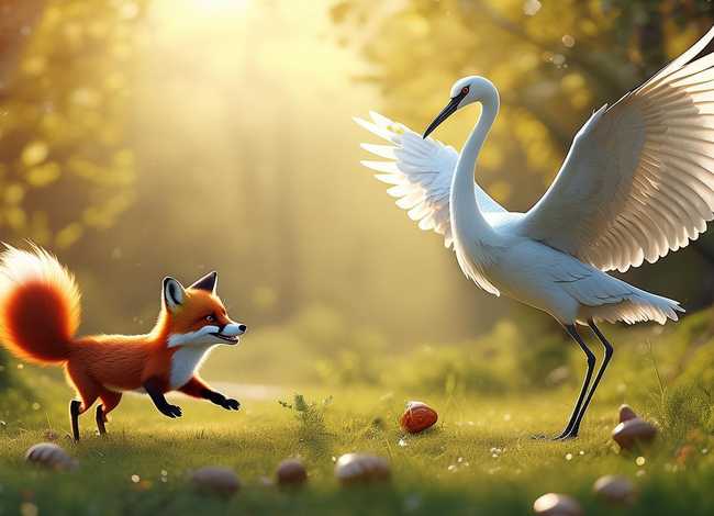 幼儿故事狐狸和仙鹤；幼儿故事狐狸和仙鹤视频