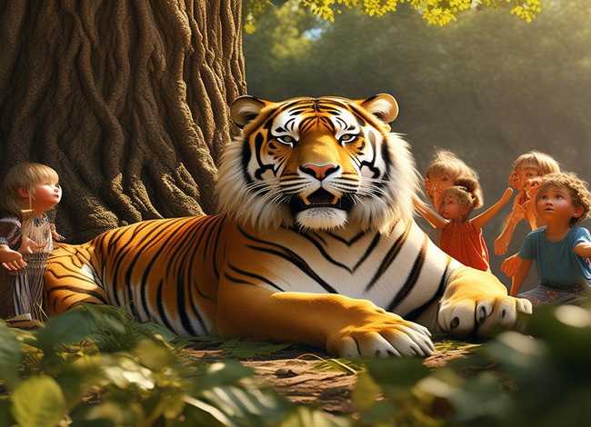 爱听奉承话的老虎的儿童故事 - 爱听奉承话的老虎寓言故事