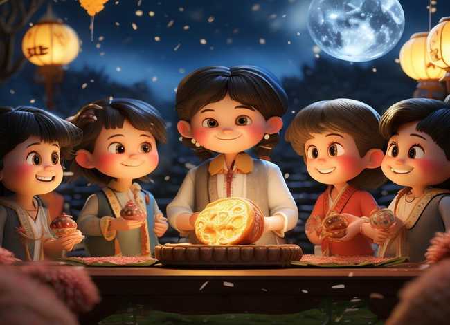 儿童中秋古诗图 - 中秋古诗少儿