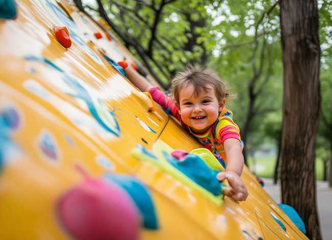 爬墙攀岩儿童 - 爬攀岩墙对幼儿的好处