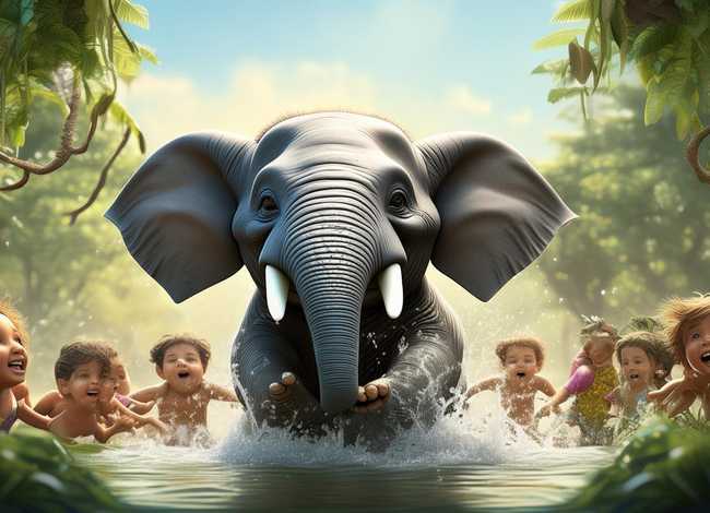 大象喷水的儿童故事(大象喷水儿童画 简笔画) 大象喷水的儿童故事(大象喷水儿童画 简笔画)