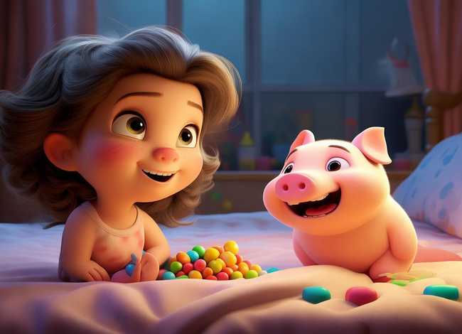 儿童2岁睡前故事小猪吃糖、幼儿故事小猪吃糖