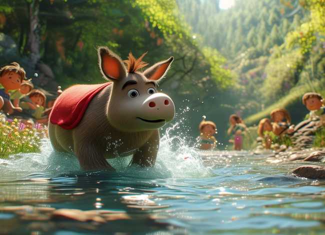 儿童故事驴子过河故事；幼儿故事驴子过河