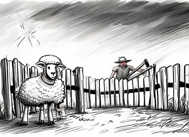 亡羊补牢寓言故事图片画画（亡羊补牢寓言故事简笔画）