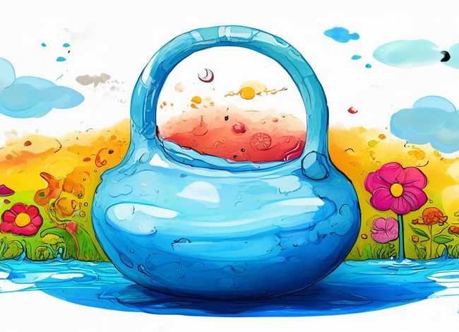 水壶儿童画创意画，水壶儿童画教案