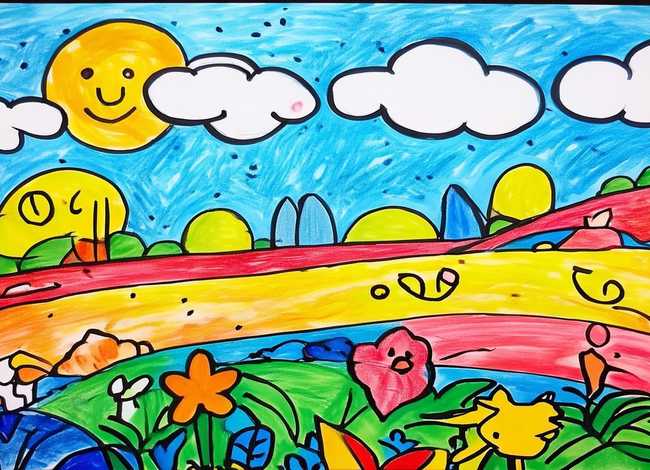 线条儿童画简单 - 线条儿童画简单又漂亮