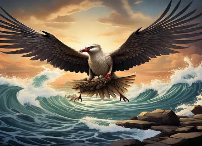 精卫填海故事图片素材；精卫填海故事图片素材简单