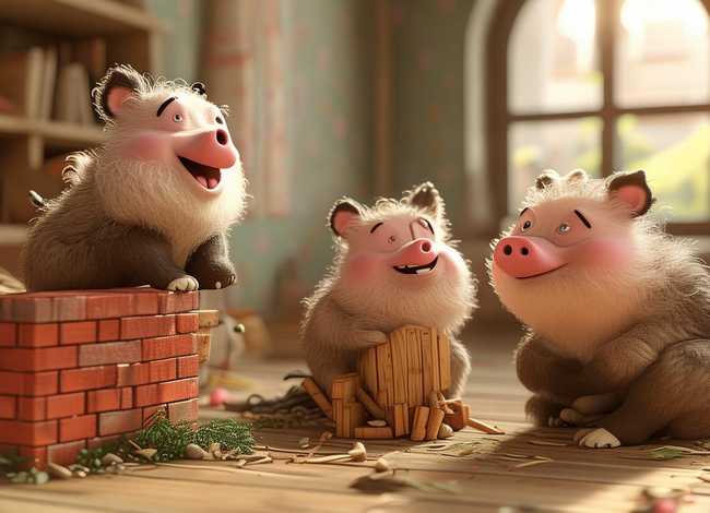 儿童学故事三只小猪（三只小猪的幼儿故事）