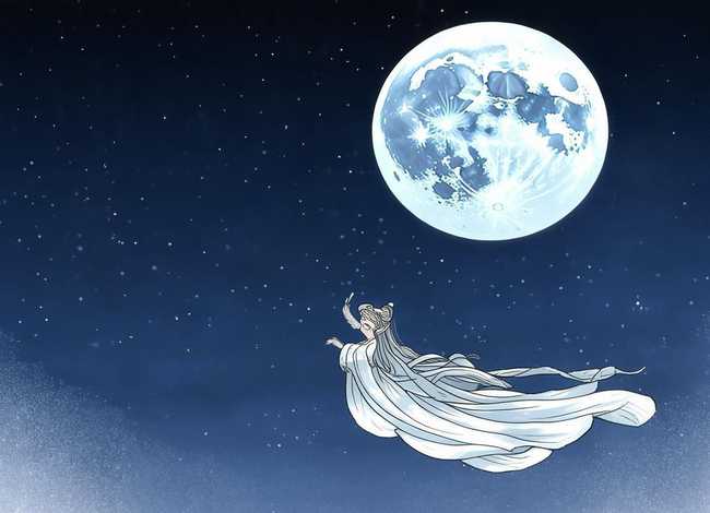 嫦娥奔月的神话故事绘本手绘；嫦娥奔月的神话故事绘本手绘图片