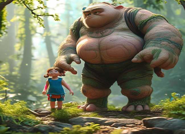 儿童故事巨人与小孩经典绘本；巨人与小孩的故事