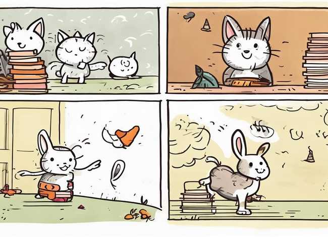 四格故事简笔画、四格画故事简笔画