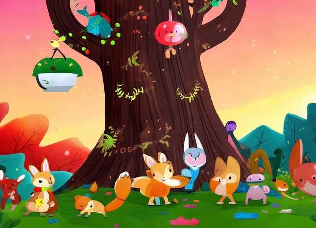 森林故事儿童画作品简介，森林故事会简笔画